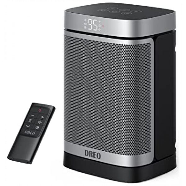 Dreo Space Heater, 1500 W PTC Ceramic Heater with Smart Thermostat, Electric Heater with 70° Oscillating, 4 Modes, 12 Hour Timer, Safety & Quiet Instant Heating, Portable Heater for Bedroom