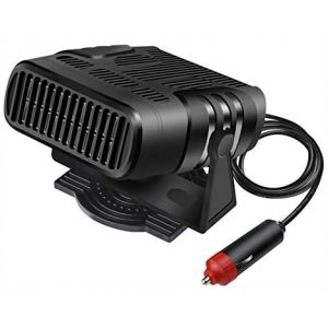 Cyhamse 2-in-1 Tragbar Heizlüfter 12V/24V 120W Auto LKW Heizung Wärmer Auto 360° Drehung Und Automatischer Überhitzungsschutz Tragbarer Schnellheizungs Kühlventilator Auto Heizung Defroster