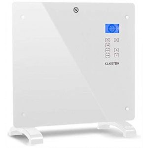 Klarstein Elektroheizung, Konvektor-Heizung mit Bodenrollen, Mobile Elektroheizung Energiesparend, Schlanke, Leise Heizung Elektrisch, Standgerät Heizkörper Elektrisch mit Thermostat, 1000 W