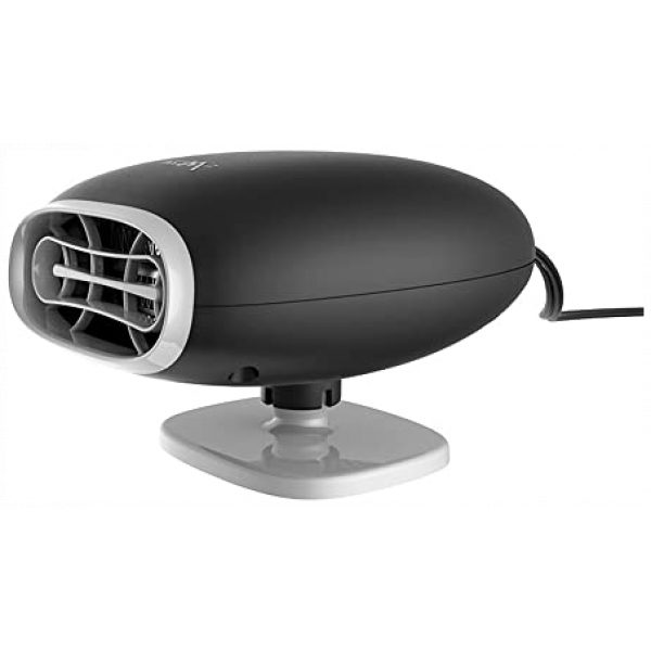 NAVESO Auto Heizlüfter, 12V 150W Tragbare Autoheizung Defroster, 2 in 1 Auto Heizung Entfroster Kühlventilator, Scheibenenteiser Demister mit 1.4m Netzkabel Zigarettenanzünder 360 ° Drehbarer Basis