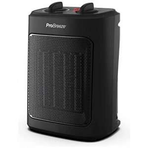 Pro Breeze 2000W Mini Keramik Heizlüfter mit Kaltstufe und drei Leistungsstufen - für Betrieb im Büro, Wohnzimmer, Schlafzimmer oder Terasse - Schwarz